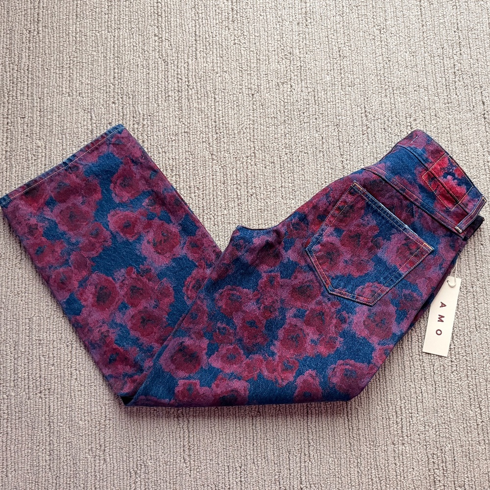 AMO Denim Beautiful High-Rise Billie Jeans in Rose Garden Sz 27 NWT $330!! - Picture 3 of 3